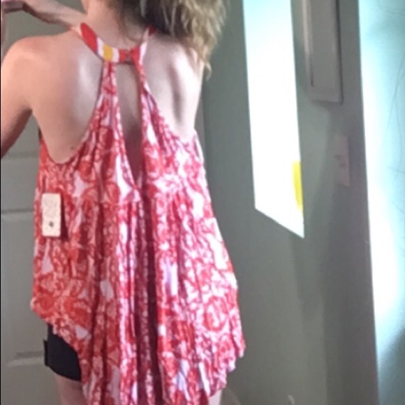 Free people NEW orange flowy tank - Picture 3 of 7